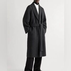 W concept Dunst Cashmere Shawl Collar Robe Coat Charcoal size XS/S